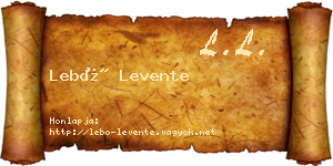 Lebó Levente névjegykártya