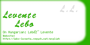 levente lebo business card